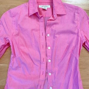Banana Republic Long Sleeve Pink Stripe Dress Shirt